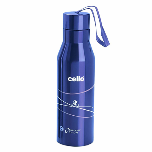 Picture of Cello Refresh Stainless Steel Double Walled Water Bottle, Hot and Cold, 500ml, 1 Unit Flask, Blue