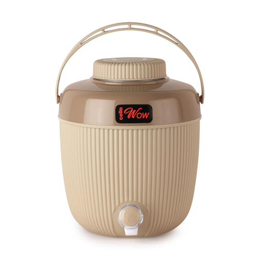 Picture of Cello Wow Insulated Water Jug | Wide Mouth for Cleaning | Leak Proof & Portable Water Jug | Easy to Carry | Ideal for Travel, Picnic, Homes, Offices, Shops, and Clinics | 6 litres, Beige - Wow 6000ml (Insulated Jug)