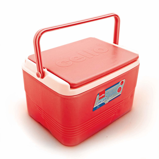 Picture of Cello Chiller Ice Box | Standard Size for Travel Party Bar Ice Cubes | Cold Drinks | Medical Purpose | 8 Litre, Red - Chiller (Insulated chill box) 8ltr (Insulated Jug)