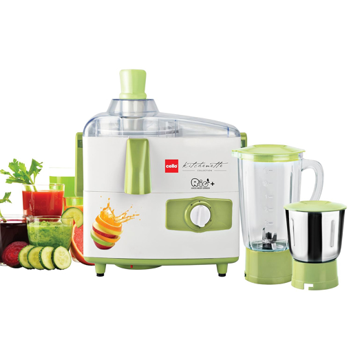 Picture of Cello JMG_Rio_Plus 500-Watt Juicer Mixer Grinder with 2 Jars (Green/White) - JMG Rio +