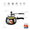 Picture of Cello Chef Plus Delux Hard Anodised |Pressure Cooker with SS Inner Lid | Gas Stove Compatible | Healthy Cooking | Black, 3 Litre - Chef + DLX 3ltr Inner lid cooker