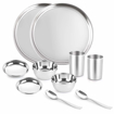 Picture of Cello Steelox Stainless Steel Dinner Set, 12pcs, Silver - Steelox Dinner set 12pcs