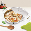 Picture of CELLO Tri-Ply 20 cm Stainless Steel Cookware Kadhai with Lid 1.6 LTR | Tri-Ply Bottom Kadhai with SS Lid | Induction and Gas Stove Friendly | Dishwasher Safe | Silver - Tri-Ply cookware with stainless steel kadai with Lid 20 cm/ 1.6 ltr