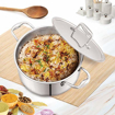 Picture of Cello Tri-Ply 20 cm Stainless Steel Cookware Casserole, 3 LTR | Tri-Ply Bottom Casserole with SS Lid | Induction and Gas Stove Friendly | for Biryani/Pulao/Halwa/Curries | Silver - Casserole with lid 20 cm / 3.0 ltr