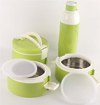 Picture of Cello Decker Set of Stainless Steel Lunch Box & Water Bottle (Green)-2 Pieces - Decker 2pcs set (My Decker 3 with puro classic 600)