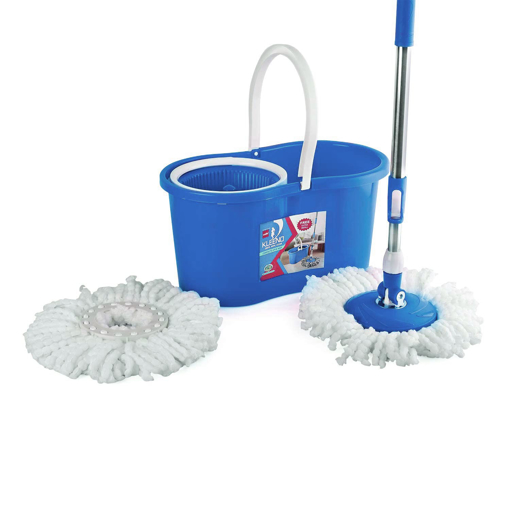 Picture of Cello Kleeno Compacto Spin Mop with 2 Refill | 360 Degree Rotating Mop | Extendable Rods with Handle Lock | Floor Cleaning Mop | Mop with Bucket | Blue