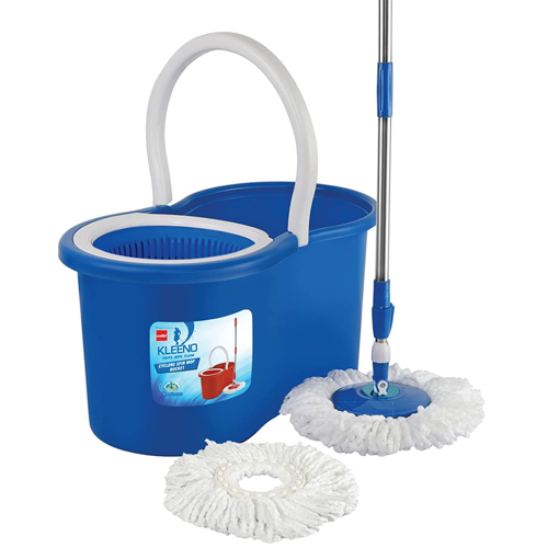 Picture of Kleeno by Cello Cyclone Spin Mop with Extendable Handles with Extra Refill, Blue - Cyclone Spin Mop bucket