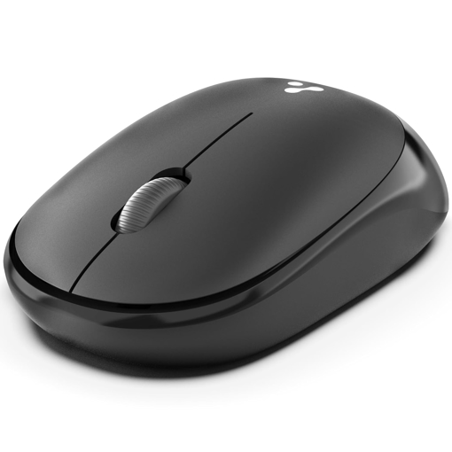 Picture of Ambrane Wireless Mouse, 1600 DPI, Silent Click, 2.4GHz with USB Dongle, 10M Range, Optical Orientation, Click Wheel, Instant connectivity, Ergonomic Design for All Day Comfort (Sliq 2 Wireless, Black) (AMBRANE MOUSE SLIQ2)