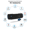 Picture of EVM Wired Keyboard Combo - 104 Keys, Spill-Resistant, Copper Wire, UV Paint Coated, USB Connectivity, Smooth Keystrokes - 1 Year Warranty (WDKM-414) (Black) (EVMKEYBOARDWDK M414 COMBO)