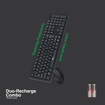 FINGERS Duo-Recharge Wireless Deskset (Mouse + Keyboard) Combo (Rechargeable Batteries with 25-Day worktime, 2.4 GHz Technology with USB Nano Receiver, Windows, macOS, Linux & Chrome OS Compatible) - FOUR GEARKEYBOARDDUORECHARGECOMBO की तस्वीर