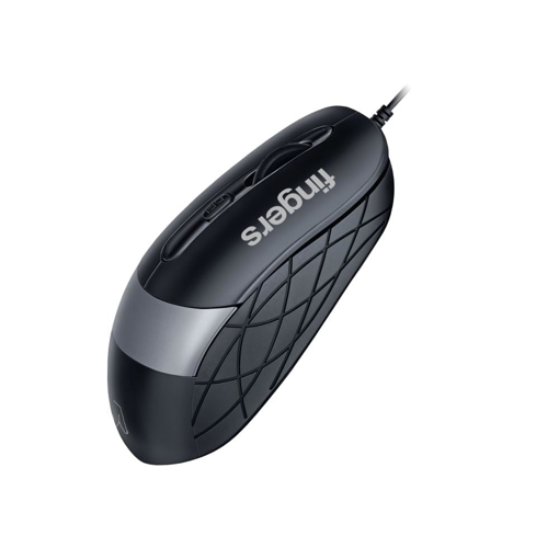 FINGERS SuperHit Wired Mouse with Advanced Optical Technology (Lightweight | Trendy Dual-Tone Design | Works Well with Windows®, macOS, Linux) (Matte Black + Steel Grey) - FOUR GEARMOUSESUPERHITWIREDMOUSE की तस्वीर