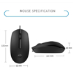 HP M10 Wired USB Mouse with 3 Buttons High Definition 1000DPI Optical Tracking and Ambidextrous Design - HPMOUSEM10WIREDMOUSE की तस्वीर