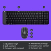 Logitech MK220 Compact Wireless Keyboard and Mouse Combo for Windows, 2.4 GHz Wireless with Unifying USB-Receiver, 24 Month Battery, Compatible with PC, Laptop - Black (LOGITECH COMBO WIRELESS MK220) की तस्वीर