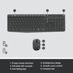 Logitech MK235 Wireless Keyboard and Mouse Set for Windows, 2.4 GHz Wireless Unifying USB Receiver, 15 FN Keys, Long Battery Life, Compatible with PC, Laptop - Black (LOGITECH COMBO WIRELESS MK235) की तस्वीर