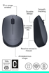 Logitech M170 Wireless Mouse, 2.4 GHz with USB Mini Receiver, Optical Tracking, 12-Months Battery Life, Ambidextrous PC/Mac/Laptop - Grey/Black (LOGITECHWIRELESS MOUSEM170) की तस्वीर