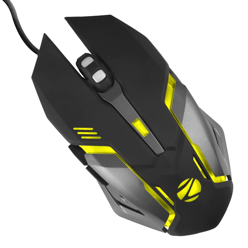 Picture of ZEBRONICS-Transformer-M with a High-Performance Gold-Plated USB Mouse: 6 Buttons, Multi-Color LED Lights,High-Resolution Sensor with max 3600 DPI, and DPI Switch(Black) - ZEBRONICS  MOUSE WIRED TRANSFORMER M2