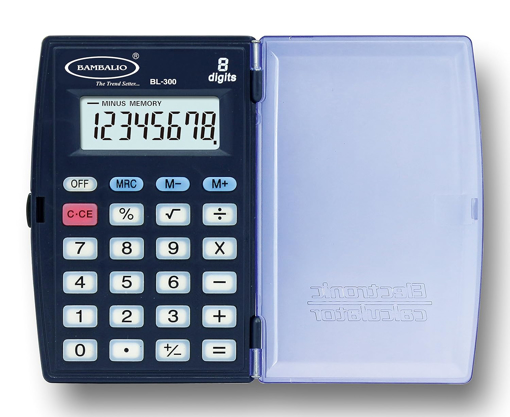 Bambalio BL-300 8 Digits with 3 Years Warranty Portable Pocket Calculator (Blue) - BAMBALIO(CT)BL300 की तस्वीर