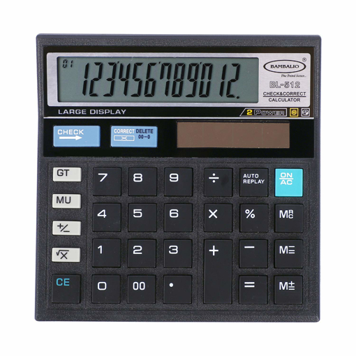 Bambalio BL-512B 12 Digit Large Display 112 Steps Check & Correct Electronic Calculator, 3 Years warranty - BAMBALIO(CT)BL512B की तस्वीर