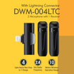 Picture of DIGITEK® (DWM 004) Wireless Microphone with Receiver Set, 2 Mics + 1 Receiver, Lightning Connector, 4 Hours Working Time, 10m Wireless Range, for Audio Recording, Live Streaming, Video Recording - DIGITEK   DWM004PRO WIRELESSMICROPHONE