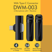 Picture of Digitek® (DWM 003 Wireless Microphone with Receiver Set, 2 Mics + 1 Receiver, Type C Connector, 4 Hours Continuous Use, 10m Wireless Range, Suitable for Vlog, YouTube, Live Streaming, Video Recording - DIGITEK DWM003PRO WIRELESSMICROPHONE