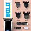 Zebronics ZEB-HT102 Cordless/Cord Use Trimmer up To 120mins Backup, USB Fast Charge, LED Display, 3 Speed Modes, Rounded Tip Stainless Steel Blade, 4 Guide Combs, Washable Attachments and ABS, Black - ZEBRONICS HAIRTRIMMER  HT202 की तस्वीर