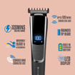 Zebronics ZEB-HT102 Cordless/Cord Use Trimmer up To 120mins Backup, USB Fast Charge, LED Display, 3 Speed Modes, Rounded Tip Stainless Steel Blade, 4 Guide Combs, Washable Attachments and ABS, Black - ZEBRONICS HAIRTRIMMER  HT202 की तस्वीर