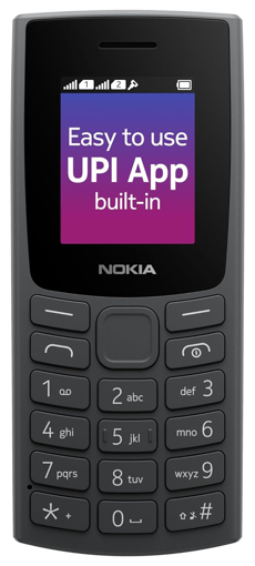 Picture of Nokia 106 Single Sim, Keypad Phone with Built-in UPI Payments App, Long-Lasting Battery, Wireless FM Radio & MP3 Player, and MicroSD Card Slot | Charcoal , NOKIA 106SSCHARCOALNEW