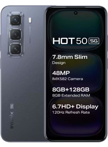 Picture of Infinix Hot 50 5G (Sleek Black, 128 GB) (8 GB RAM) - INFINIX HOT50(8/128)SLEEKBLACK-FR