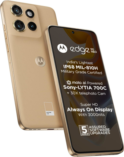 Picture of Motorola Edge 50 Neo 5G (Pantone Latte, 8GB RAM, 256GB Storage) - MOTO EDGE50NEO(8/256)PANTONELATTE-FR