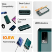 Picture of Ambrane 20000mAh Power Bank with 10.5W Fast Charging, Dual USB Output, Made in India, Multi-Layer Protection, Wide Compatibility, Stylish & Compact Design + Free Type-C Cable (Capsule 20, Green) - AMBRANE(PB)20000CAPSULE20