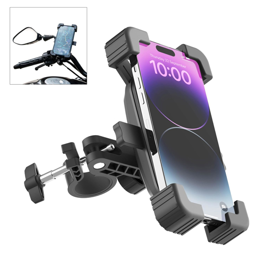 Ambrane Mobile Phone Holder Stand for Bikes, Autos, 360° Rotation, One-Click Locking, Anti-Shaking Design, Securely Holds 5.2" to 6.7" Phones, Perfect for GPS Navigation (MotoGrip) - AMBRANE(ST)MOTOGRIP की तस्वीर