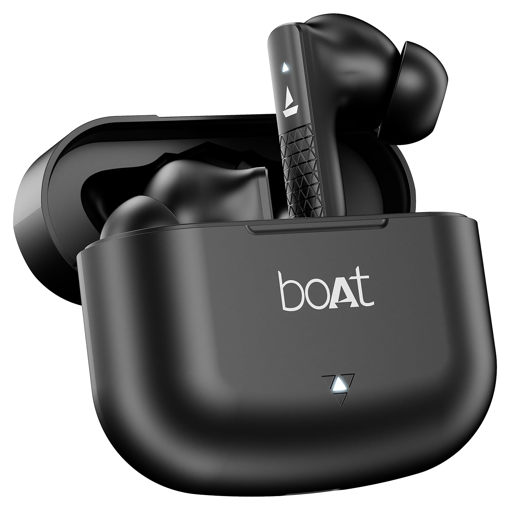 boAt Airdopes 91 Truly Wireless in Ear Ear Buds w/ 45 hrs Playtime, Beast Mode with 50 ms Low Latency, Dual Mics w/ENx Tech, ASAP Charge, IWP Tech, IPX4 & Bluetooth v5.3, TWS Earbuds (Active Black) - BOAT AIRDOPES 91 ACTIVEBLACK की तस्वीर