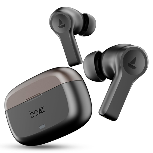 boAt Airdopes Flex 454 ANC Truly Wireless in Ear Ear Buds w/Smart Features, ANC, 60HRS Playback,Hearables App Support,4 Mics ENx,Multi Point,ASAP Charge, IPX5,Beast Mode Earbuds TWS (Gunmetal Black) - BOAT AIRDOPES FLEX454ANC BLACK की तस्वीर