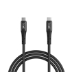 Picture of boAt Type-C C300 Tangle-Free, Sturdy Cable w/ 60W/3A PD Fast Charging, Compatible w/Xiaomi, Oneplus, Samsung, Vivo & Oppo, 480 Mbps Data Transmission Speed, Nylon Braided Skin & 1.5m Length(Black) - BOAT DATACABLE TYPECC300