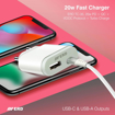 Picture of ERD TC 35 20W Fast Wall Charger Adapter (VOOC & PD) Fast Charging Technology | Easy to Carry Dual Output | Universal Compatibility (All iOS & Android Devices) White | 150-240VAC, 50/60 Hz, 0.60A - ERD(CH)TC-35.20WPD