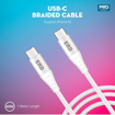 Picture of ERD UC-115 USB Type-C to C Braided Data Cable, 60W Super Fast PD Charging, High-Speed Data Transfer, Durable 1m Long, Compatible with iPhone 15, USB-C to C Devices, Laptops, and More, White - ERD(DC)60WUC115CTOCBRAIDED