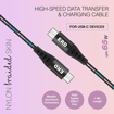 Picture of ERD UC-118 USB Type-C to C Braided Data Cable, 65W Super Fast PD Charging, High-Speed Data Transfer, Durable 1m Long, Compatible with USB-C TO C Devices, Laptops, and More, Black - ERD(DC)65WUC118CTOCBRAIDED