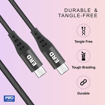 Picture of ERD UC-118 USB Type-C to C Braided Data Cable, 65W Super Fast PD Charging, High-Speed Data Transfer, Durable 1m Long, Compatible with USB-C TO C Devices, Laptops, and More, Black - ERD(DC)65WUC118CTOCBRAIDED