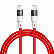 Picture of ERD UC-121 USB Type C to C Metal Data Cable, 65W Super Fast PD Charging, High-Speed Data Transfer, Durable, High Strength with 5mm OD cable, 1m Long, Compatible with USB-C Devices, Laptops, White Red - ERD(DC)65WUC121-CTOCMETAL