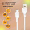 Picture of ERD USB-Type C Cable 1 m UC-230 High-Speed Data Transfer, 35W Fast Charging, Durable, High Strength (Compatible with Android Mobile, Laptop, Earphones, Earbuds, Speaker, Power Bank, Tablet (White) - ERD(DC)UC-230TYPEC