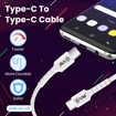 Picture of EVM Type-C to C Data Cable, 4 Amp, 1 Meter, Tangle-Free, Fast Charging & Data Sync - 1 Year Warranty (EVM-CC-02) - EVM(DC)4AMPCC02CTOCCABLE