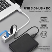 Picture of EVM 4 in 1 Multiport Type C USB 3.0 HUB + DC Power for PC, Laptops, Tablets & Mobiles - 4 Port USB 3.0 with Data Transmission Speed up to 5Gbps - Silver Grey - 1 Year Warranty (EVM U3.0DC) - EVM(DC)4IN160WM4