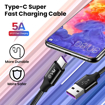 Picture of EVM Type-C Data Cable - Super Fast 5A Charging & Sync, 1.2m Durable Nylon Braided Cord, Sturdy & Tangle-Free, Compatible with Multiple Devices - 1 Year Warranty (EVM-SFC-02) - EVM(DC)5AMPTYPECSFC02