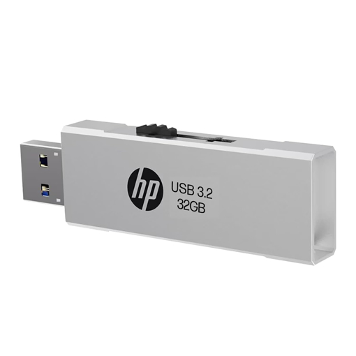 Picture of HP 818w 32GB USB 3.2 Flash Drive Silver Metal - HP PENDRIVE 32GB 3.2 819W