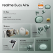 realme Buds Air 6 TWS in Ear Earbuds with 12.4 Mm Deep Bass Driver, 40 Hours Play Time, Fast Charge,50 Db ANC,Lhdc 5.0, 55 Ms Low Latency, Ip55 Dust & Water Resistant, Bluetooth V5.3 (Forrest Green) - REALME (AP)BUDSAIR6FORESTGREEN की तस्वीर