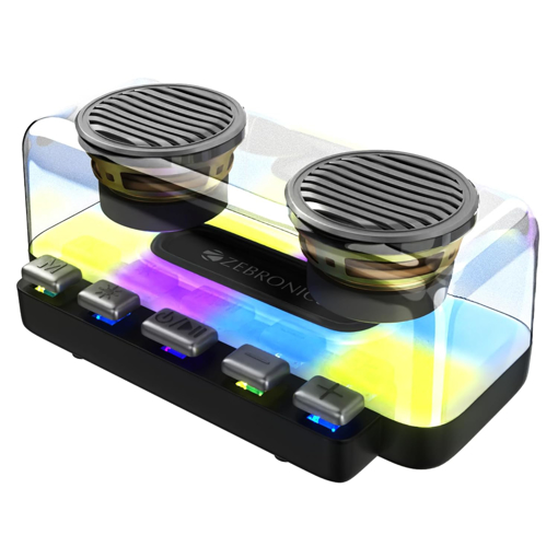 Picture of ZEBRONICS Music Bomb 20 15W Output, Portable Wireless Speaker, 36h Backup, TWS, Bluetooth 5.0, FM Radio, AUX, USB, mSD and Mechanical Switches - ZEBRONICS(BTS)MUSICBOMB20