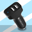 Zebronics Cc38 Car Charger with 38 Watts Rapid Charge, Dual Output Ports (USB + Type C Pd), Compact Design, Built in Protections, Led Indicator, Type C to Type C Cable Included for Smartphones, Black - ZEBRONICS(CC)CC38TYPEC की तस्वीर