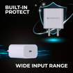 Picture of Zebronics MA104B Type C Charger, 20W max, for iPhone | Android Smartphones | Tablets, PD 3.0 Adapter, Rapid Charge, Wide Voltage Support, Built in protections, Compact Design - ZEBRONICS(CH)MA104BADAPTER