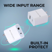 Picture of Zebronics MA106B Type C + USB Charger, Dual Output, 20W max, Multi Protocol, for iPhone | Android Smartphones | Tablets, PD 3.0 Adapter, Rapid Charge, Wide Voltage Support, Built in protections - ZEBRONICS(CH)MA106BADAPTER