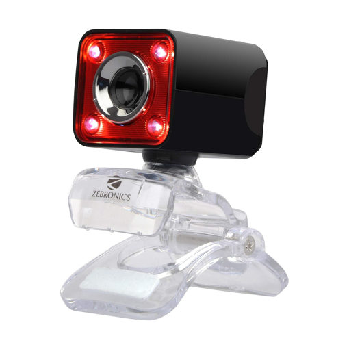 Picture of Zebronics Zeb-Crystal Pro Web Camera with USB Powered,3P Lens,Night Vision and Built-in Mic(RED) - ZEBRONICS(CM)CRYSTALPRO